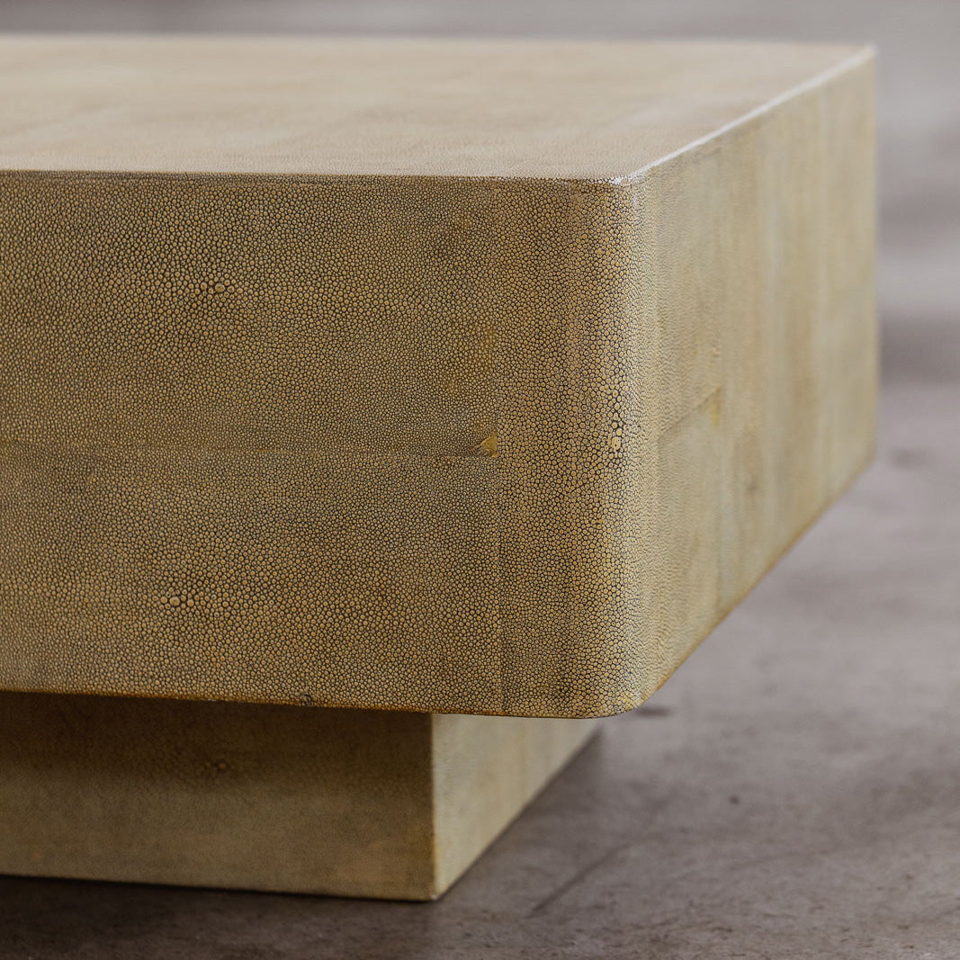 Postmodern Shagreen Coffee Table, France, 1980s