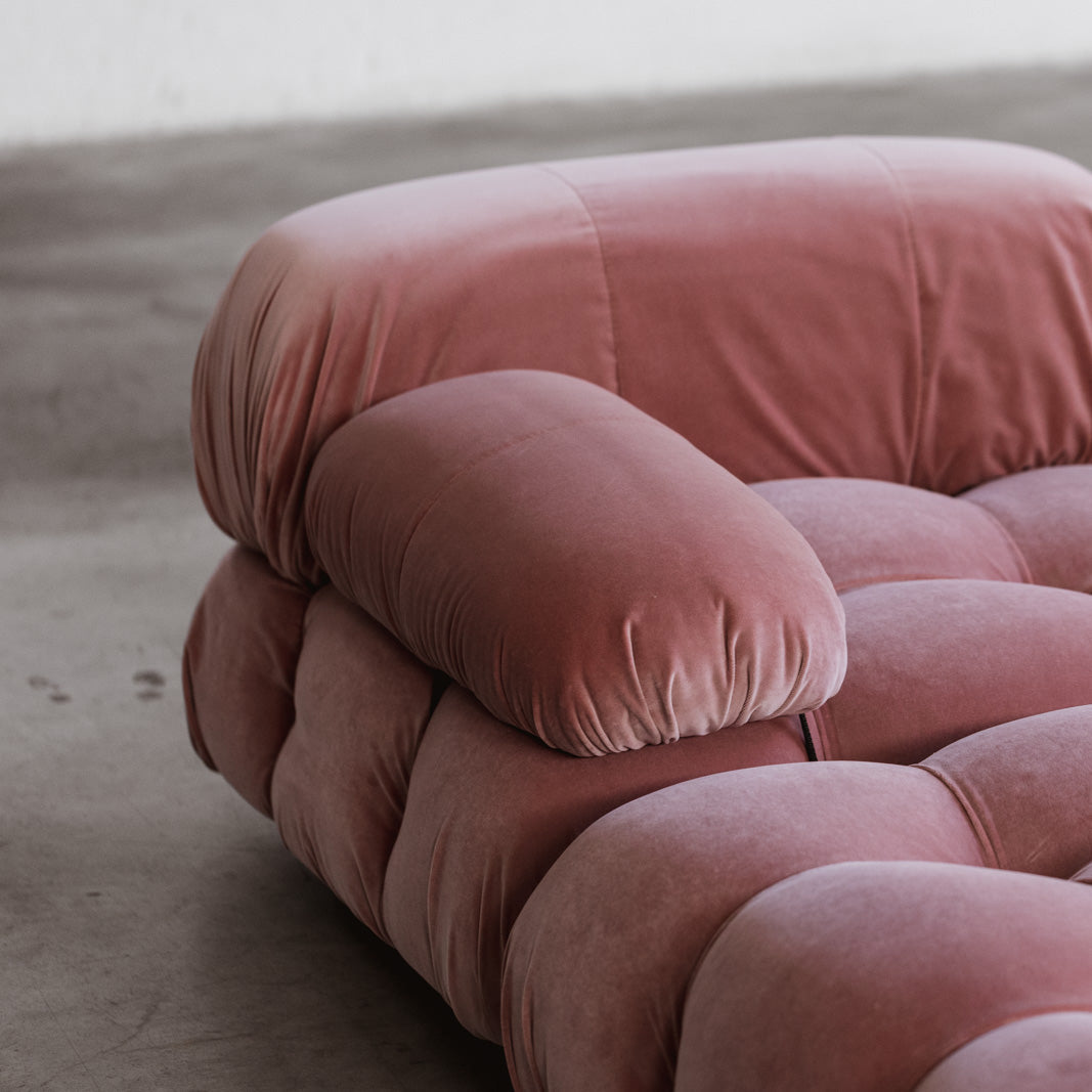 Mario Bellini "Camaleonda" Modular Sofa for B&B Italia, Pink Velvet, 1970, Set of 6