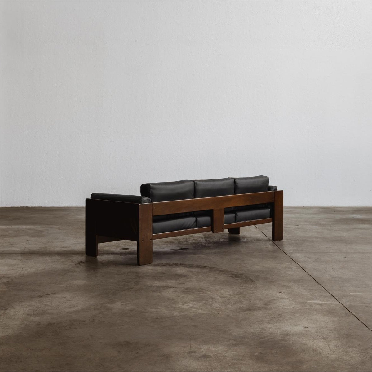 Afra & Tobia Scarpa "Bastiano" Sofa for Gavina, Black Leather, 1962