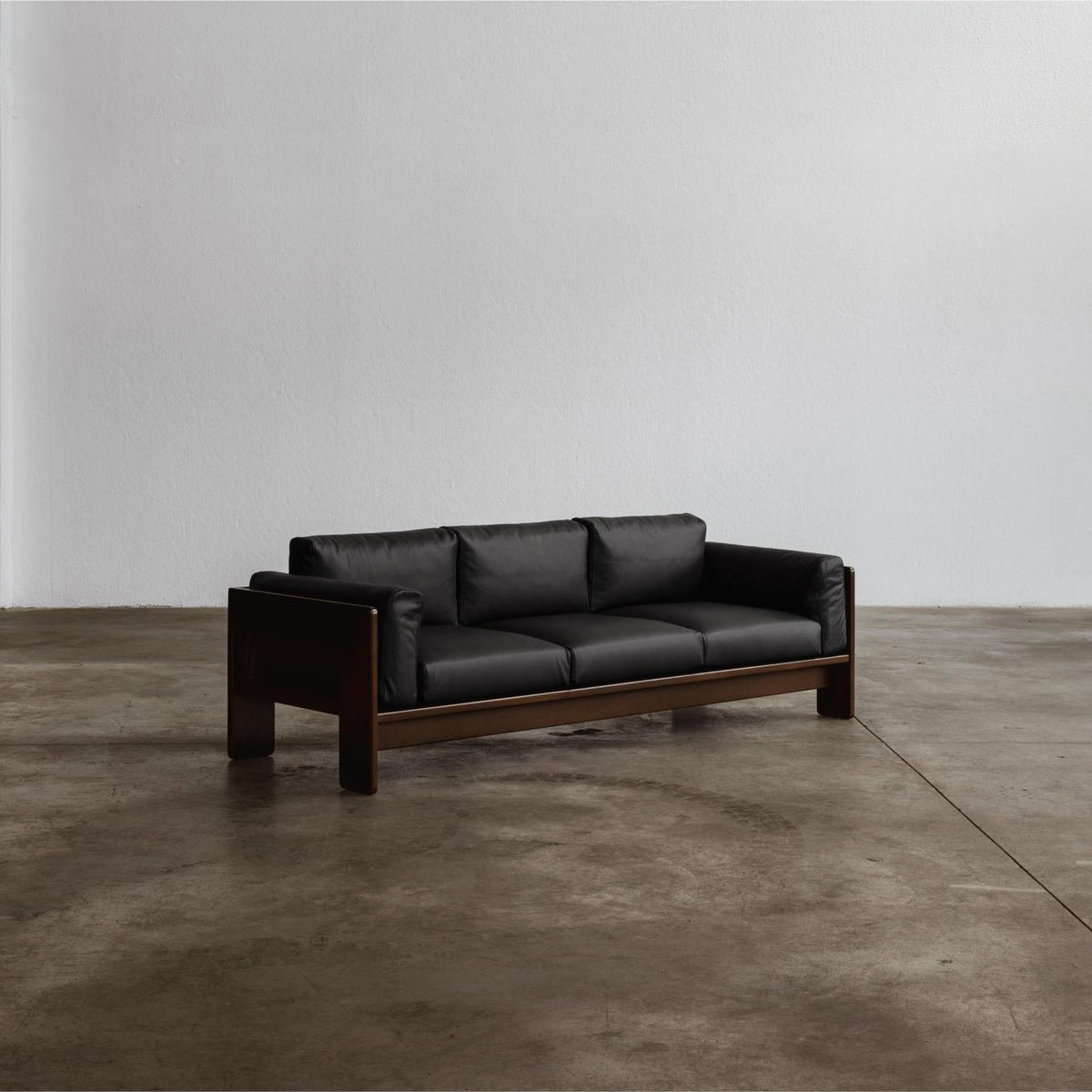 Afra & Tobia Scarpa "Bastiano" Sofa for Gavina, Black Leather, 1962