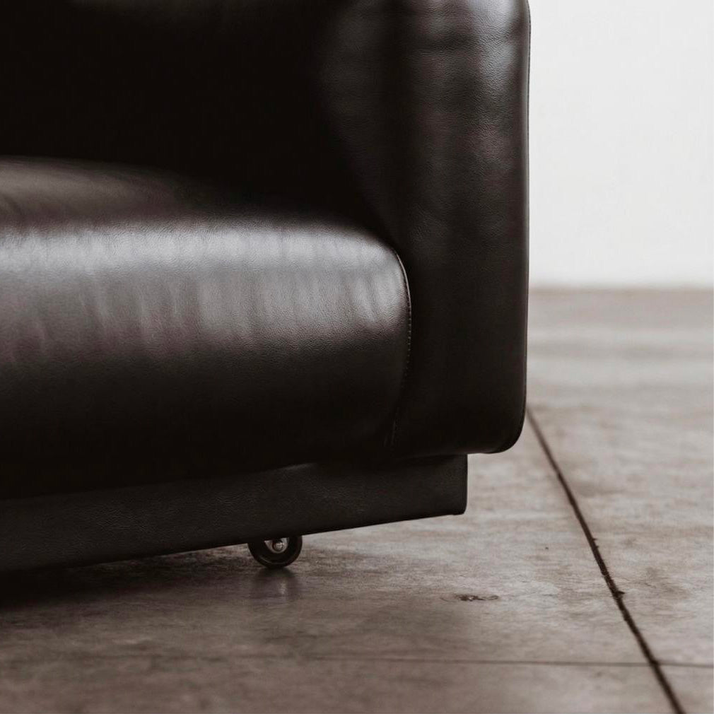 Cini Boeri "Gradual System" Sofa for Gavina, Black Leather, 1970