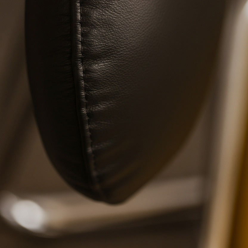 Modernist Lounge Chairs, Black Leather, 1970s, Set of 2