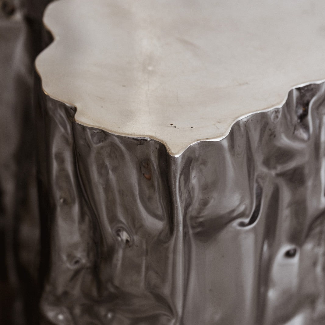 Freeform Sculptural Table in Chromed Metal, 1990s
