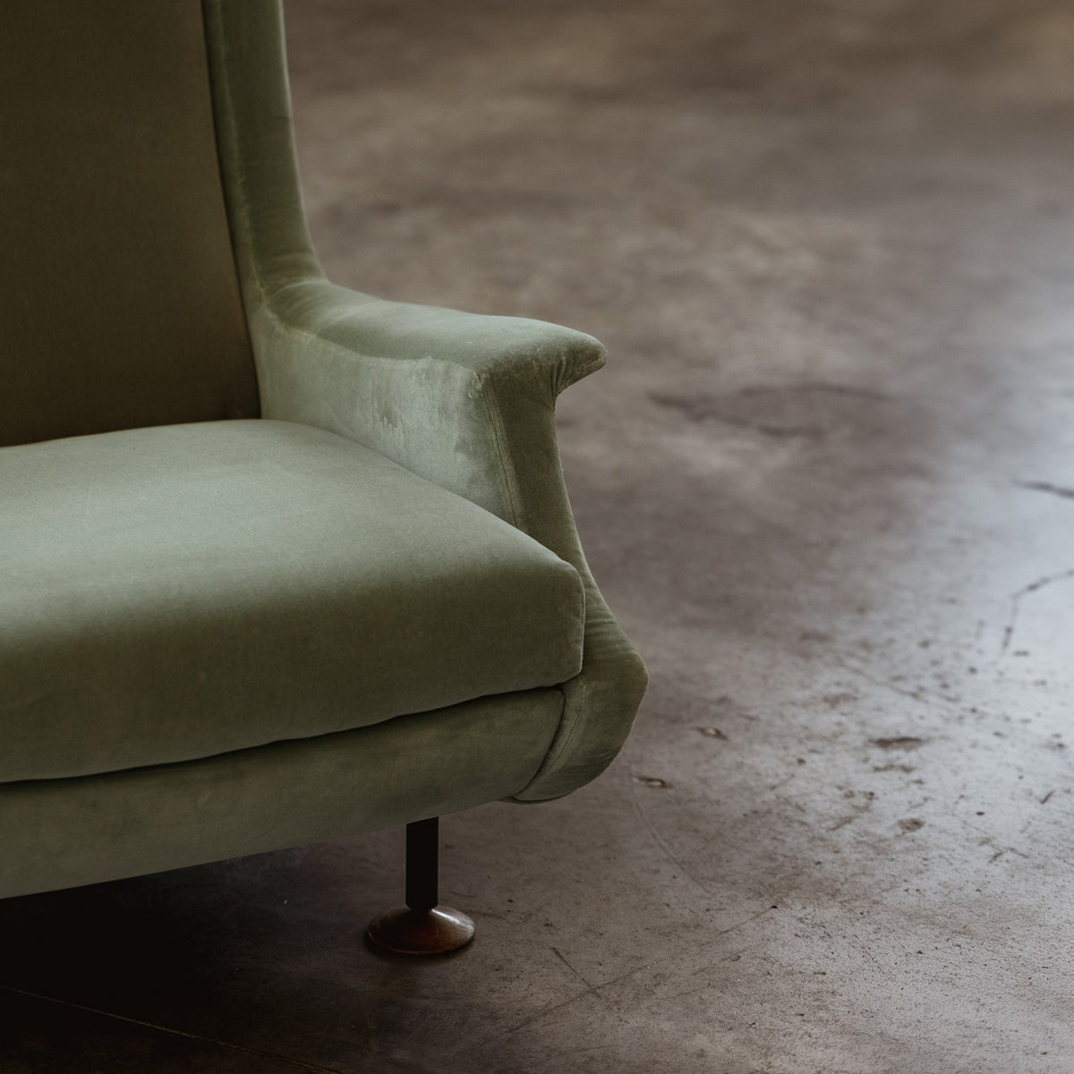 Marco Zanuso "Regent" Armchairs for Arflex, Sage Green Velvet, 1960, Set of 2