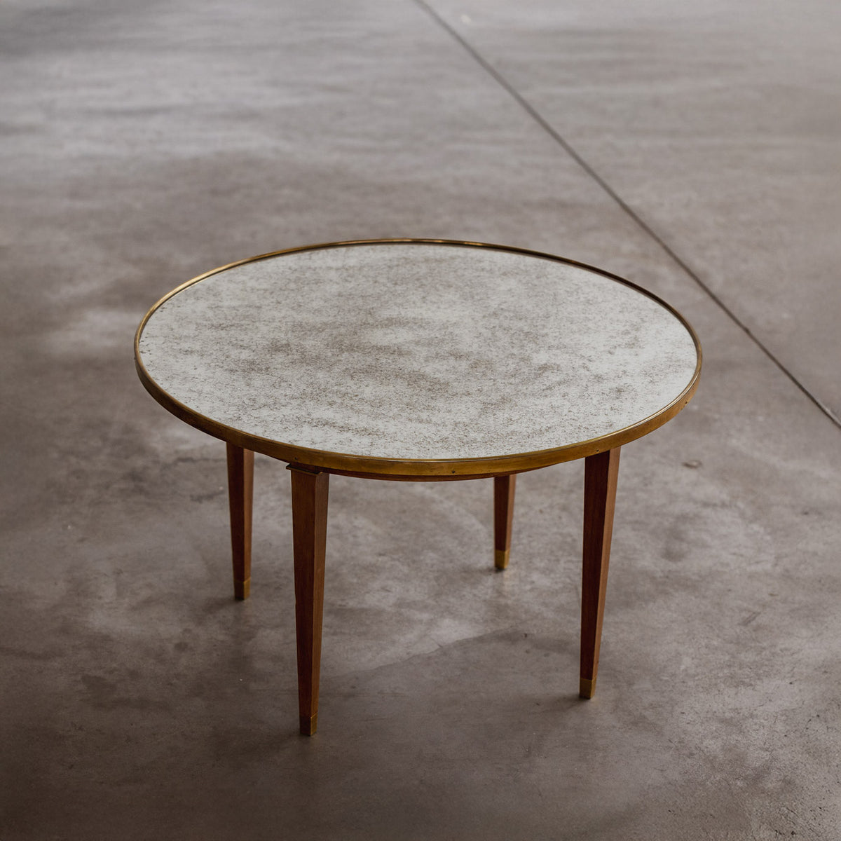Jules Leleu Round Coffee Table, France, 1955