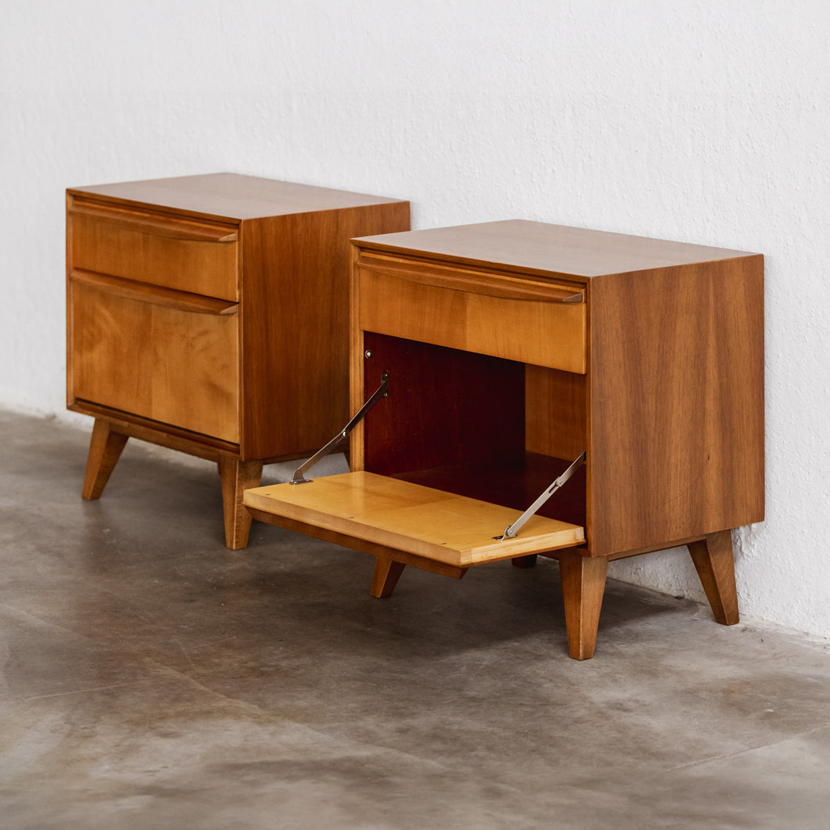Brutalist Mid-Century nightstands, 1950s