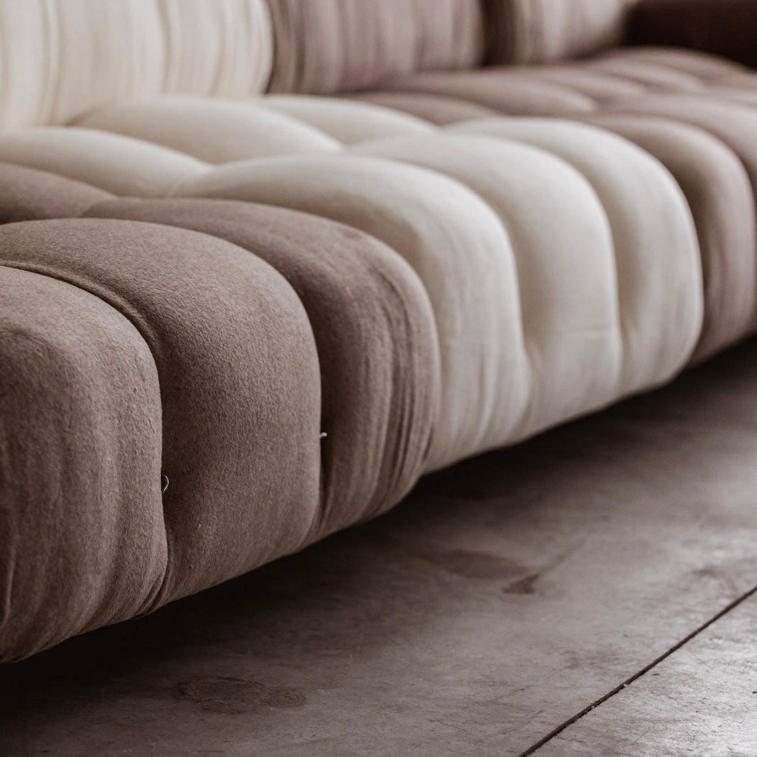 Mario Bellini "Camaleonda" Sofa for B&B Italia, Two-tone Alpaca Wool, 1970, Set of 6