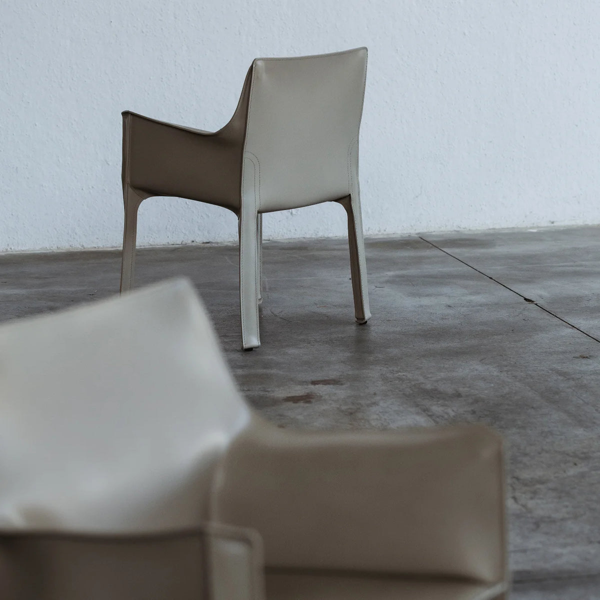 Mario Bellini "CAB 413" Chairs for Cassina, Ivory Leather, 1977