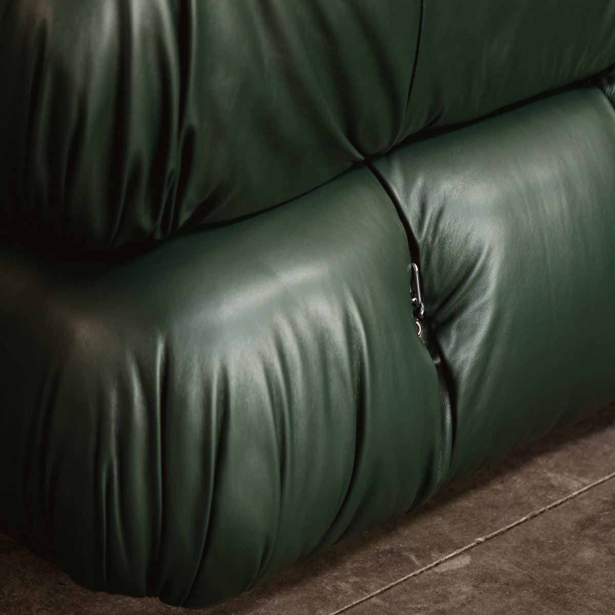 Mario Bellini "Camaleonda" Modular Sofa for B&B Italia, Dark Green Leather, 1970