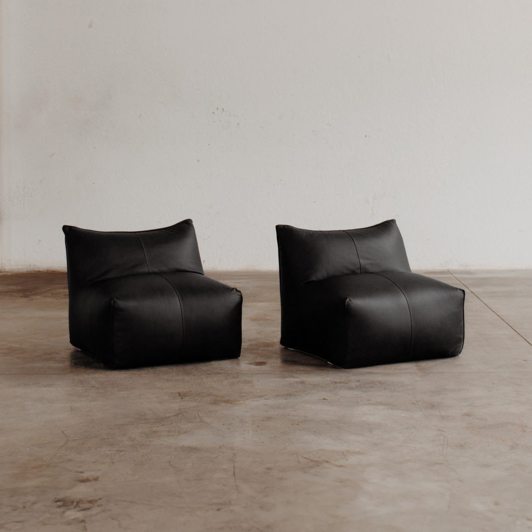 Mario Bellini "Le Bambole" Easy chairs for B&B Italia, Black Leather, 1971