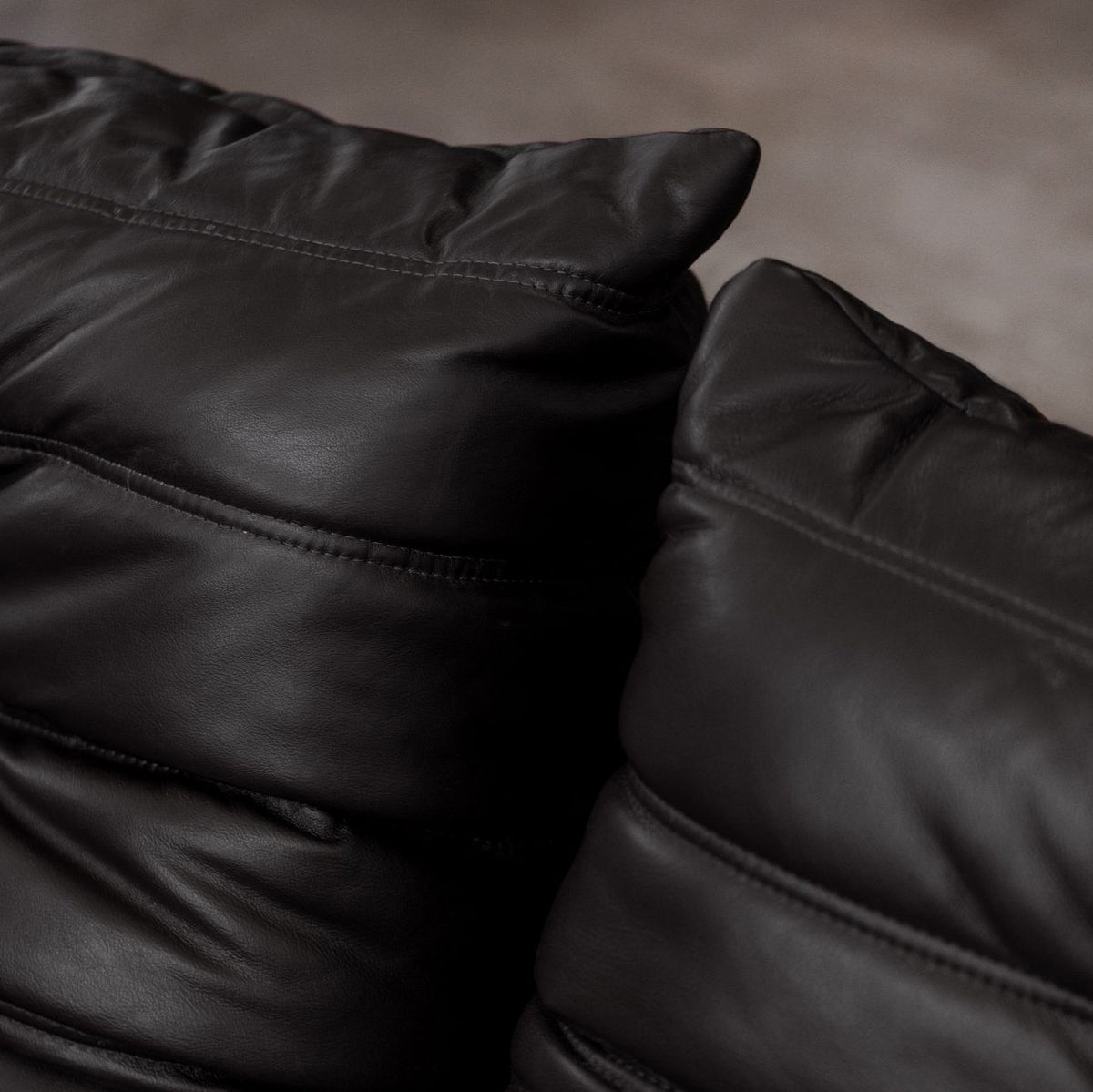 Michel Ducaroy "Togo" Modular Sofa for Ligne Roset, Black Leather, 1973