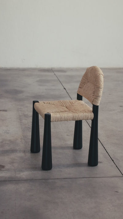 Alessandro Becchi "Toscanolla" Dining Chairs for Giovannetti, Black Ashwood, 1970, Set of 10