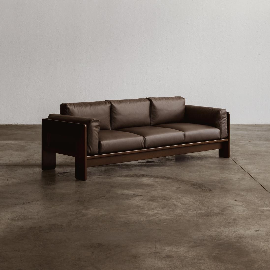 Afra & Tobia Scarpa "Bastiano" Sofa for Gavina, brown leather, 1962