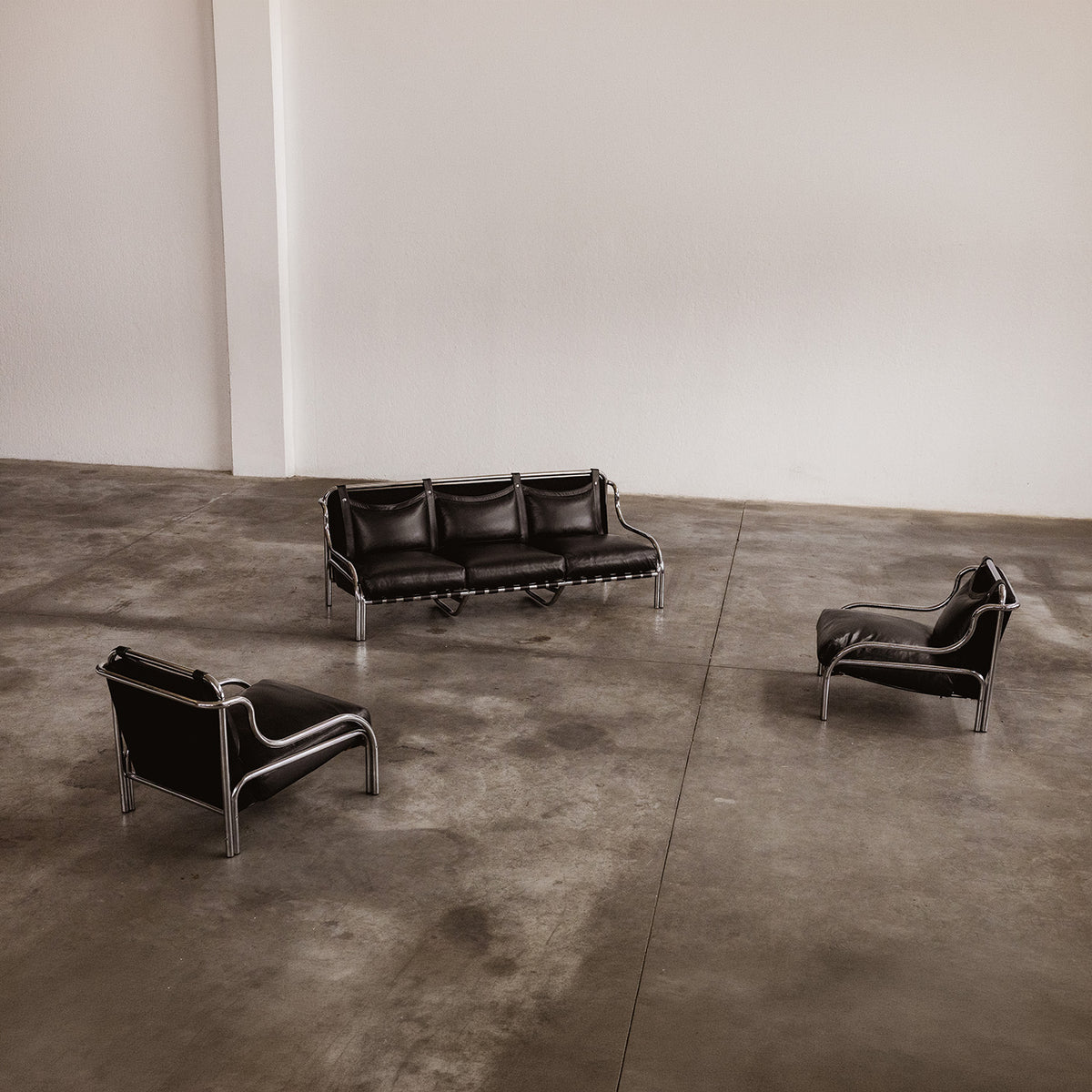 Gae Aulenti “Stringa” Living Room Set for Poltronova, 1962, Set of 3
