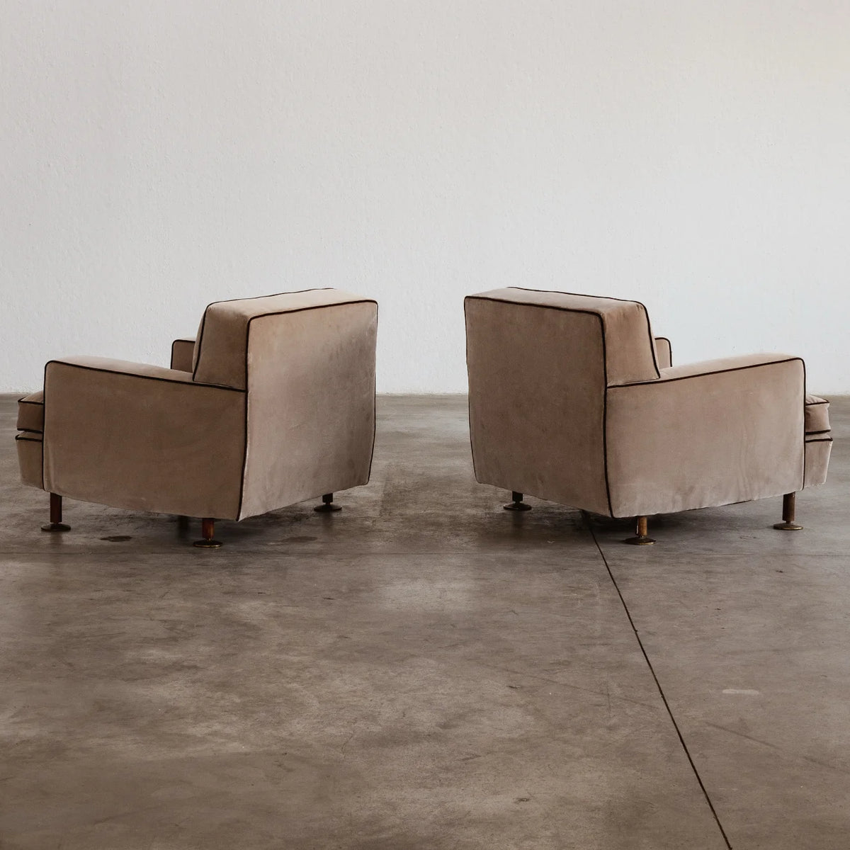 Marco Zanuso "Square" Armchairs for Arflex, camel velvet, 1962