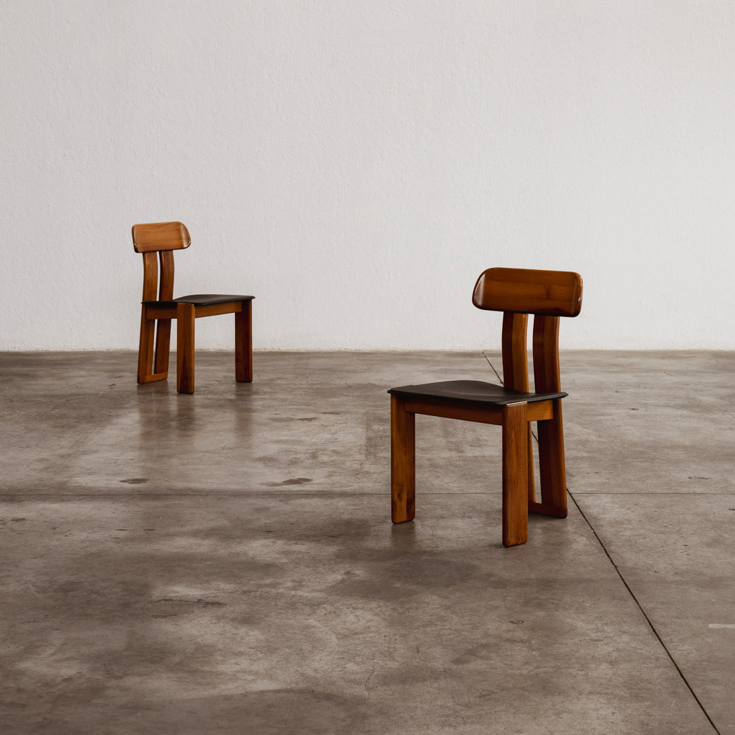 Mario Marenco "Sapporo" Dining Chairs for Mobil Girgi, Black Leather 1970, Set of 12