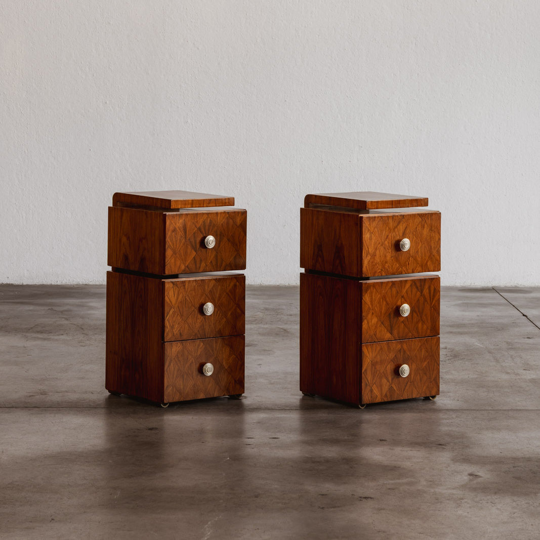 Art Deco Italian Nightstands, 1930s, Set of 2