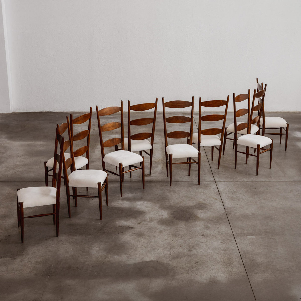 Paolo Buffa Sculptural Dining Chairs for Galdino Maspero, 1948, Set of 10