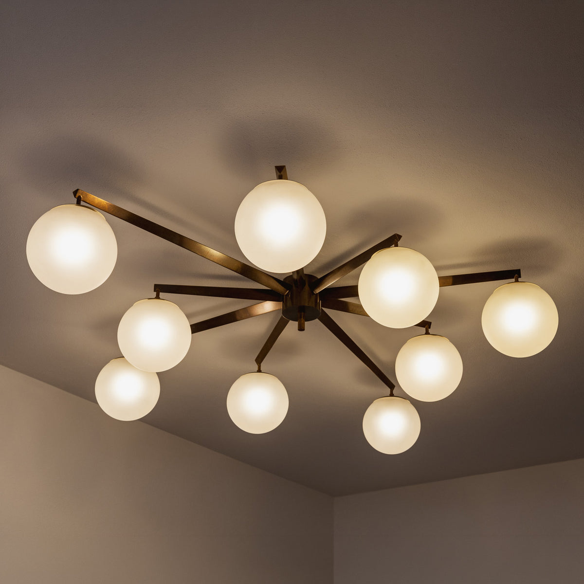 Angelo Lelii “Stella a 9” Ceiling Lamp for Arredoluce, 1959