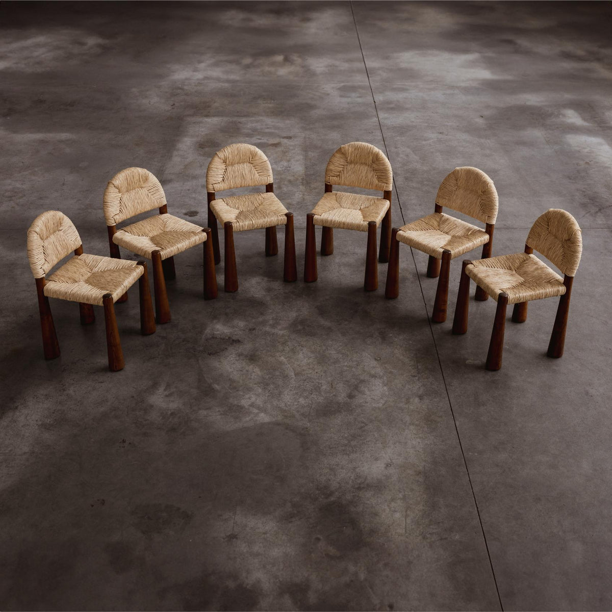 Alessandro Becchi "Toscanolla" Dining Chairs for Giovannetti, Brown Ashwood, 1970