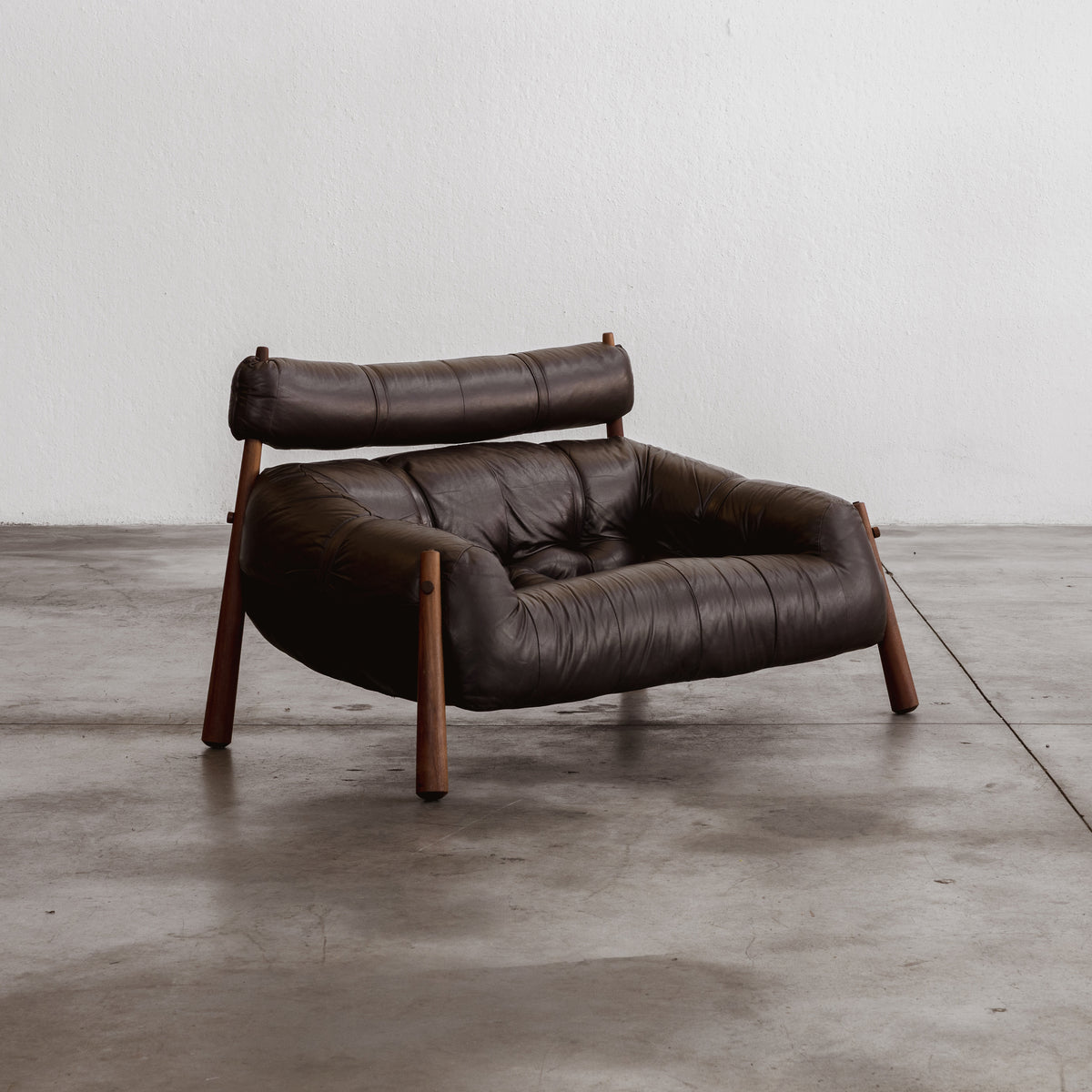 Percival Lafer "MP-81" Sofa, Dark Brown Leather, 1972