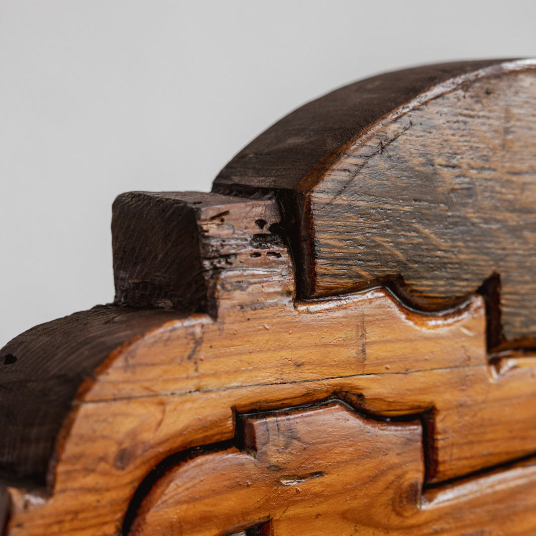 Modernist Abstract Wooden Sculpture, Italy, 1970s