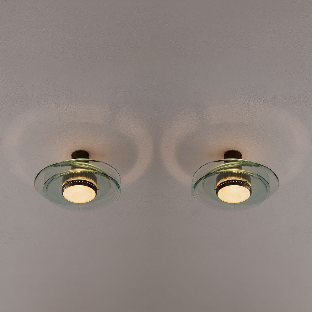 Max Ingrand "2079" Ceiling Lights for Fontana Arte, 1960, Set of 2