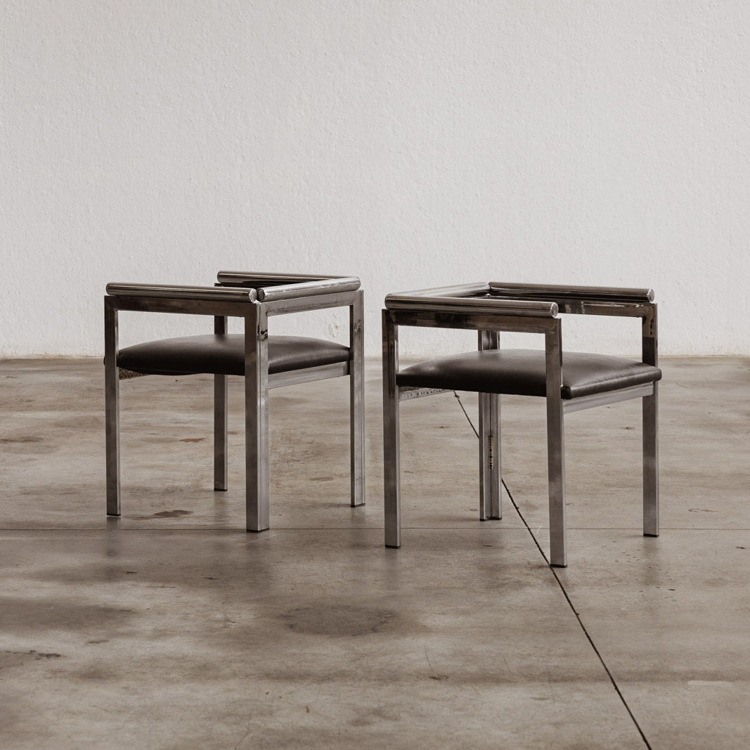 Renato Zevi Dining Chairs for Zevi & C., 1980s, Set of 2