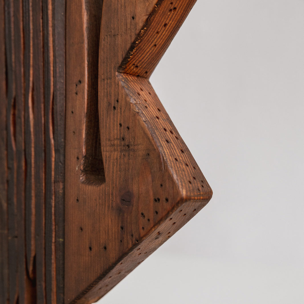 Geometric Totemic Wooden Sculpture, Italy, 1970s
