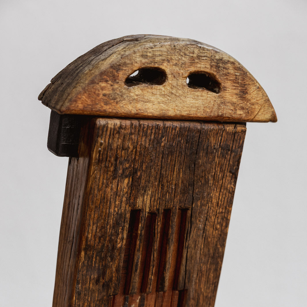Brutalist Architectural Wooden Sculpture, Italy, 1970s