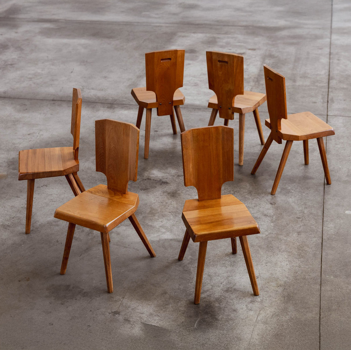Pierre Chapo T21B "Sfax" Table & "S28" Chairs for Atelier Pierre Chapo, Wood, France, 1970s