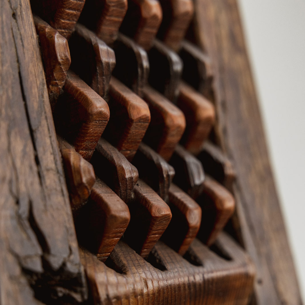 Brutalist Architectural Wooden Sculpture, Italy, 1970s