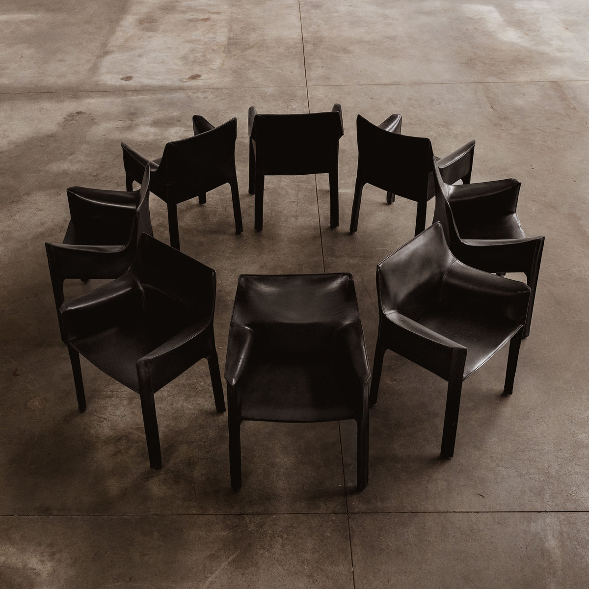 Mario Bellini "CAB 413" Dining Chairs for Cassina in Black, 1977