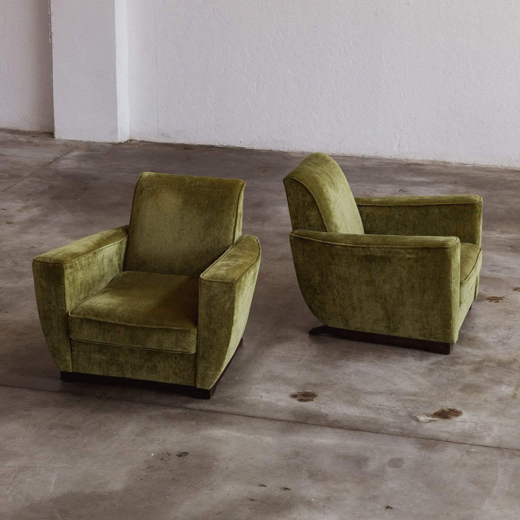 Club Armchairs in the Style of André Sornay, France, 1940s, Set of 2