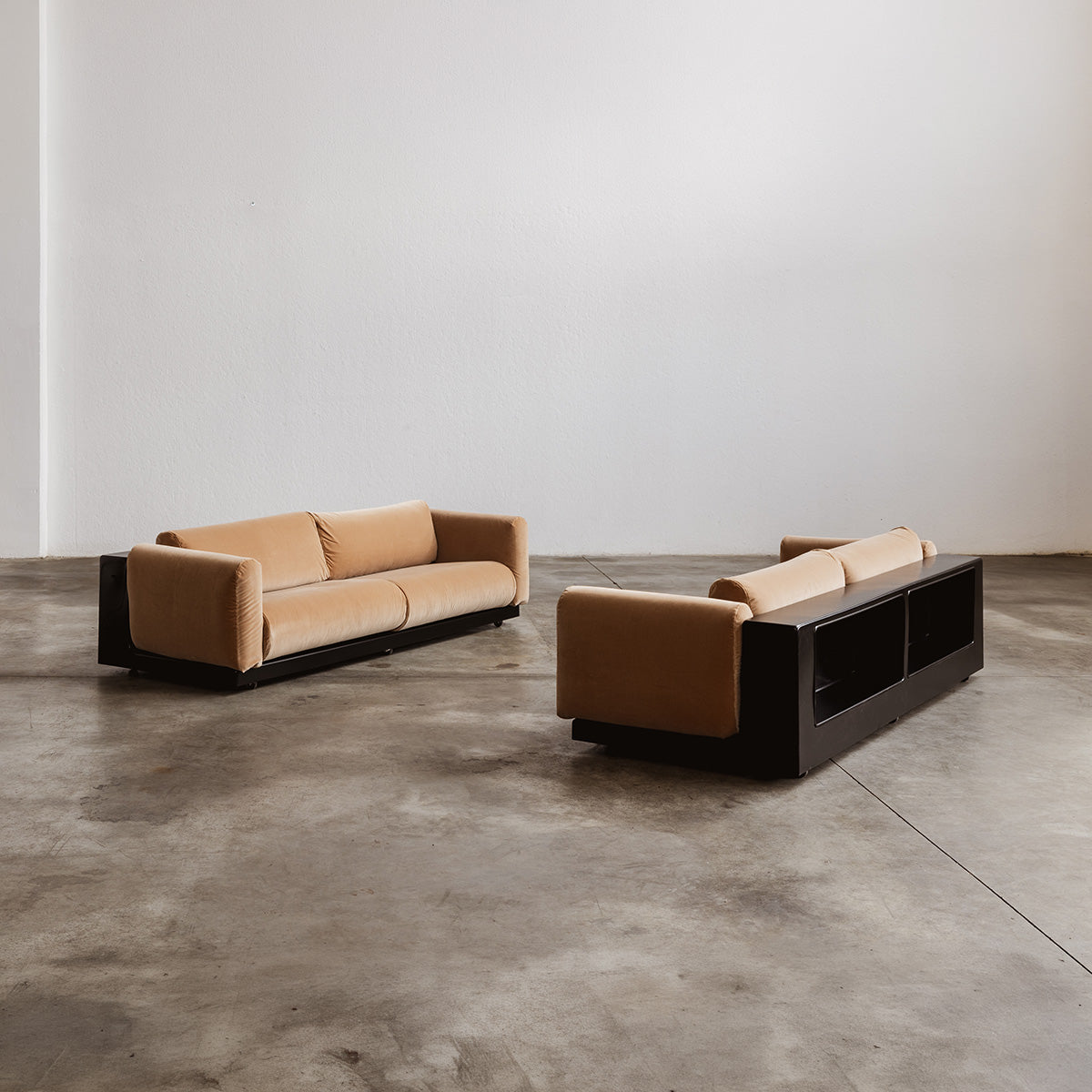 Cini Boeri "Gradual System" Sofas for Gavina, Camel Velvet, 1970, Set of 2
