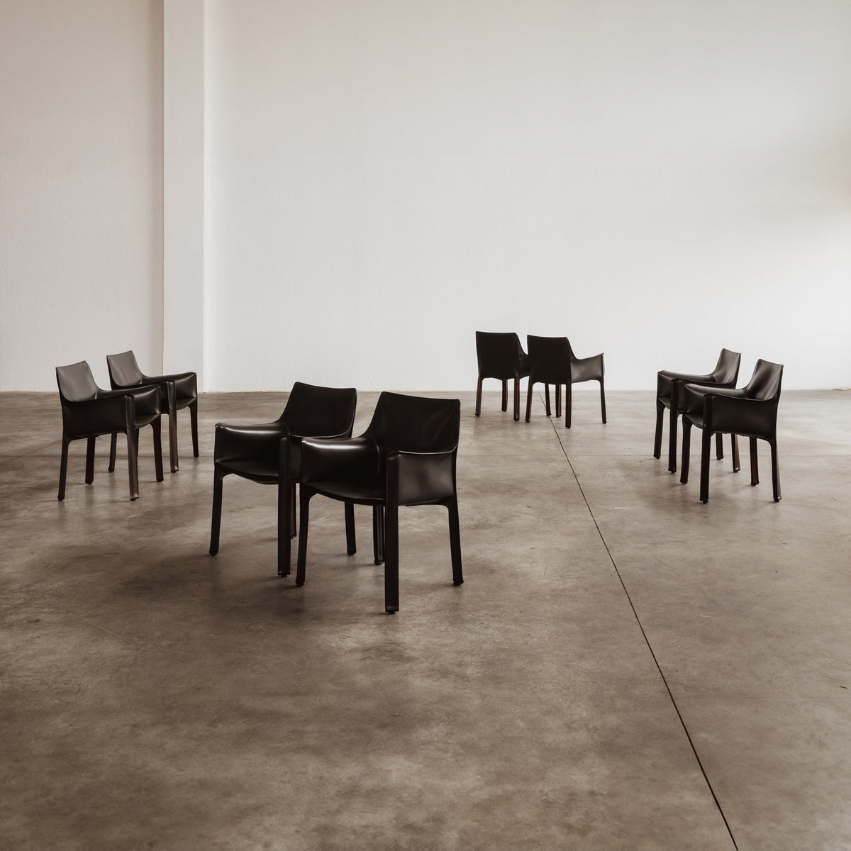 Mario Bellini "CAB 413" Dining Chairs for Cassina in Black, 1977