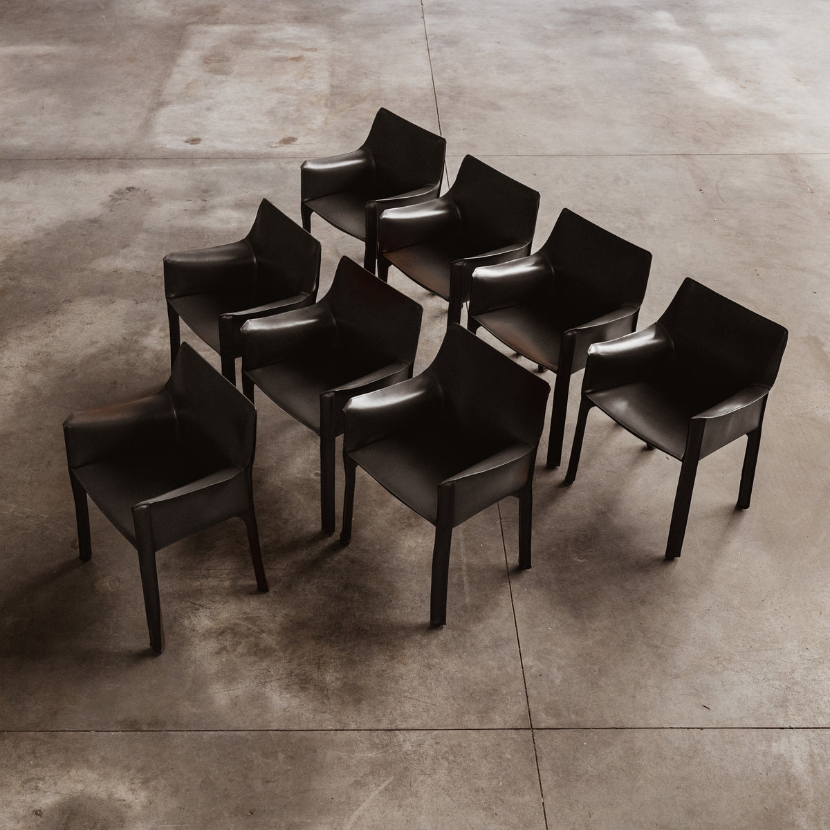 Mario Bellini "CAB 413" Dining Chairs for Cassina in Black, 1977