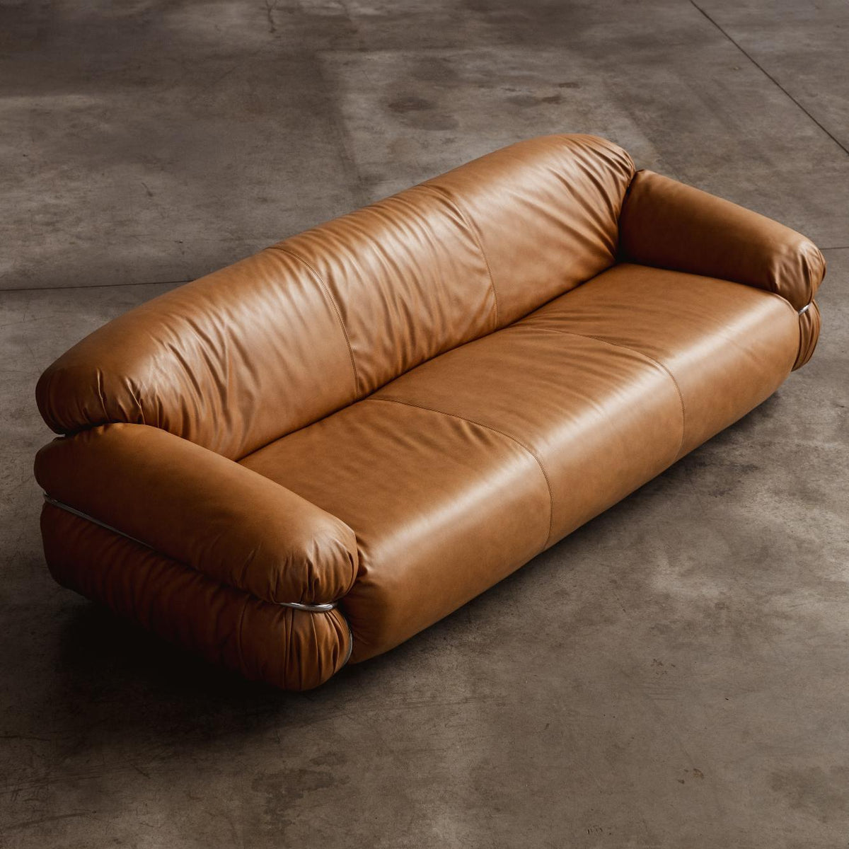 Gianfranco Frattini "Sesann" Sofa for Cassina, Cognac Leather, 1969