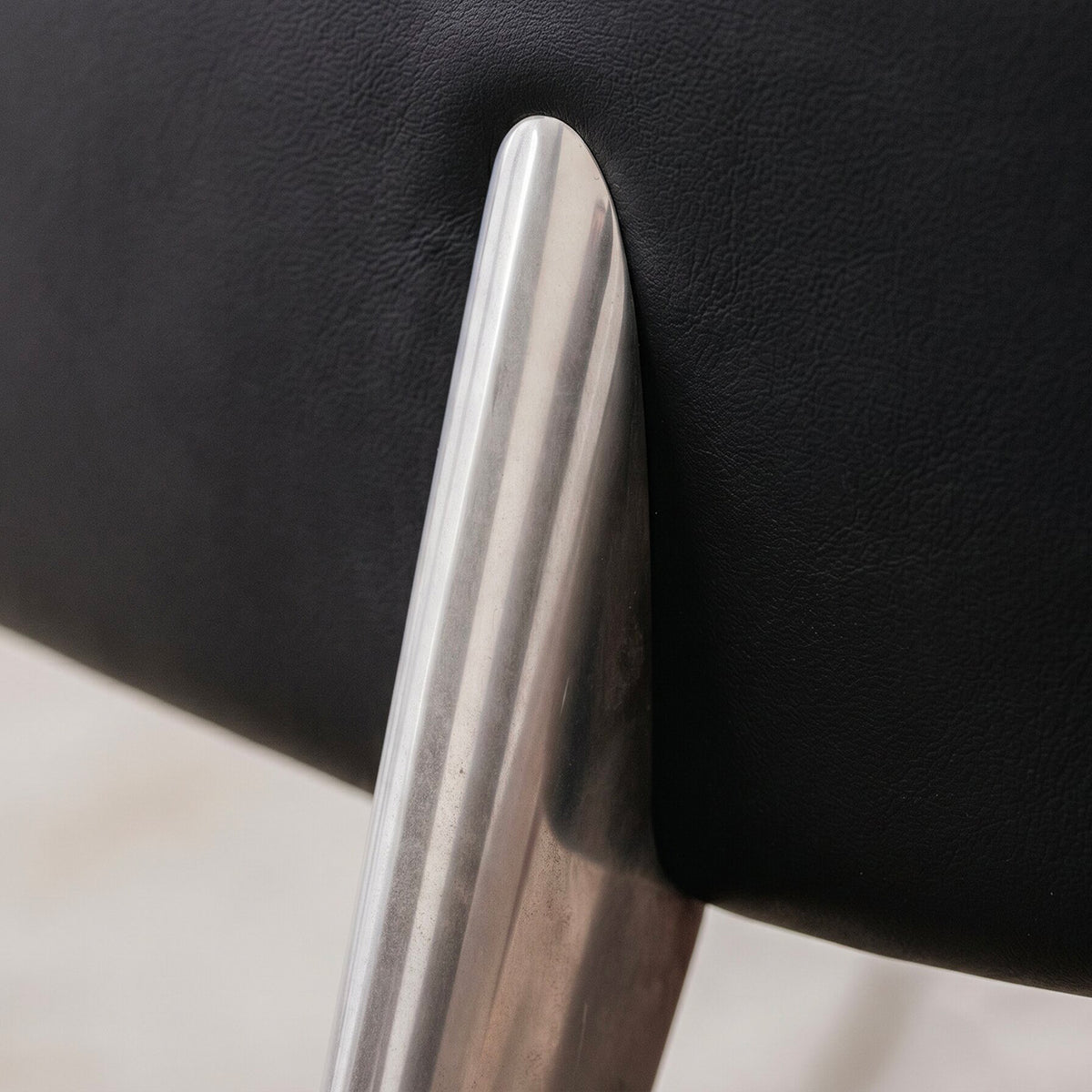Philippe Starck "Ed Archer" Dining Chair for Driade, 1986, Black Leather, Set of 8