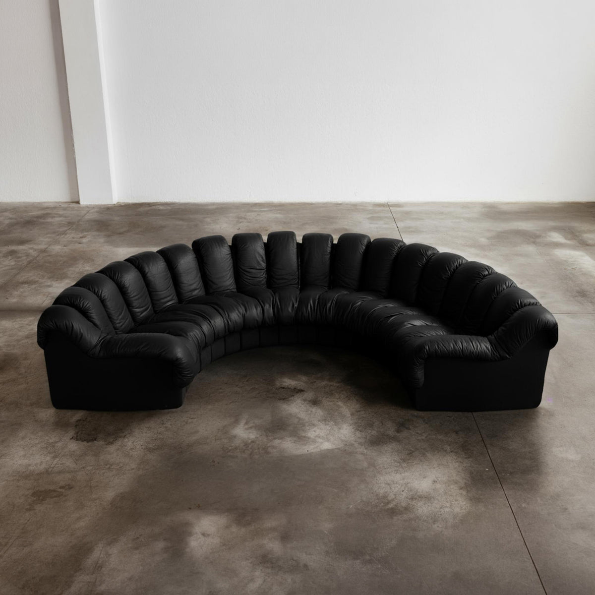 DS-600 “Snake” Sofa for De Sede, Black Leather, 1972