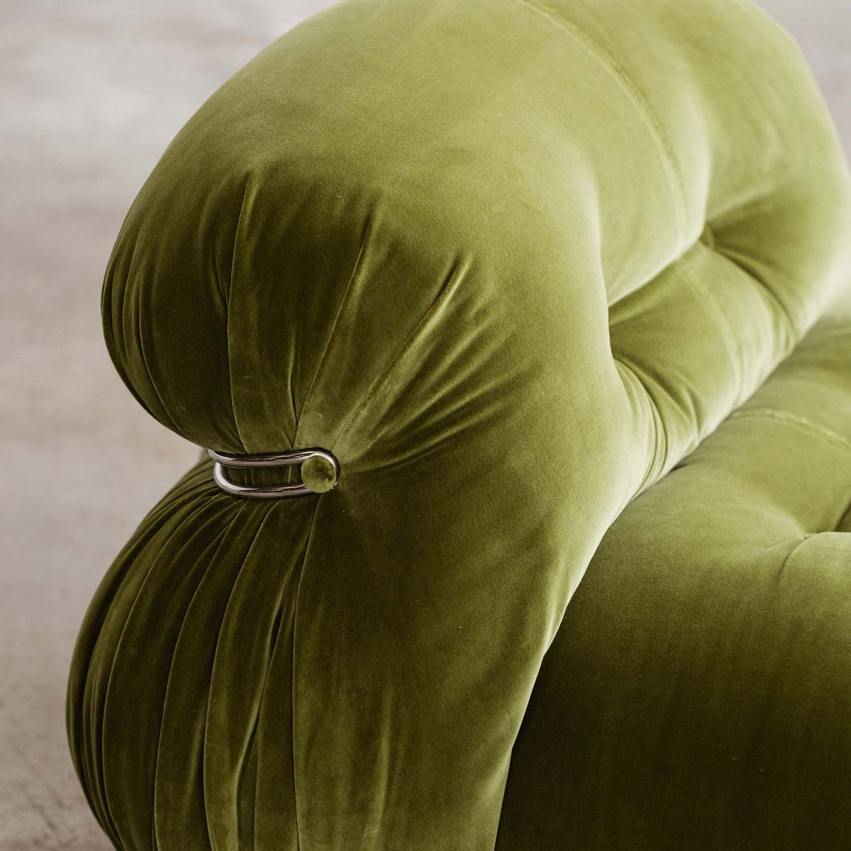 Afra & Tobia Scarpa “Soriana” Lounge Set for Cassina, Green Velvet, 1969