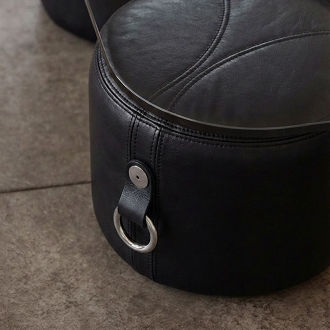 Guido Faleschini Coffee Table for Mariani, black leather, 1970s