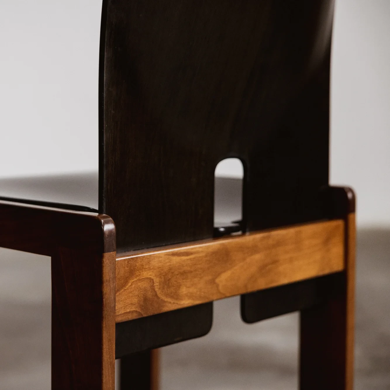 Afra & Tobia Scarpa "121" Dining Chairs for Cassina, black lacquered, 1965, Set of 8, 1965