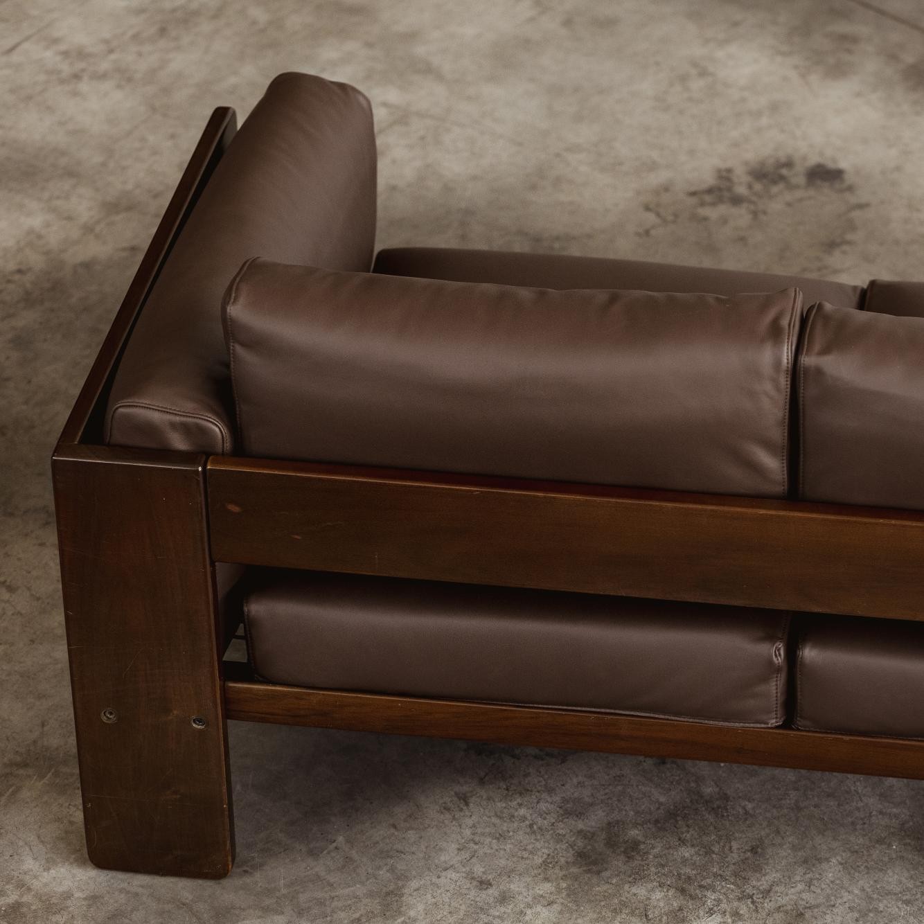 Afra & Tobia Scarpa “Bastiano” Sofa for Gavina, brown leather, 1962, 1962