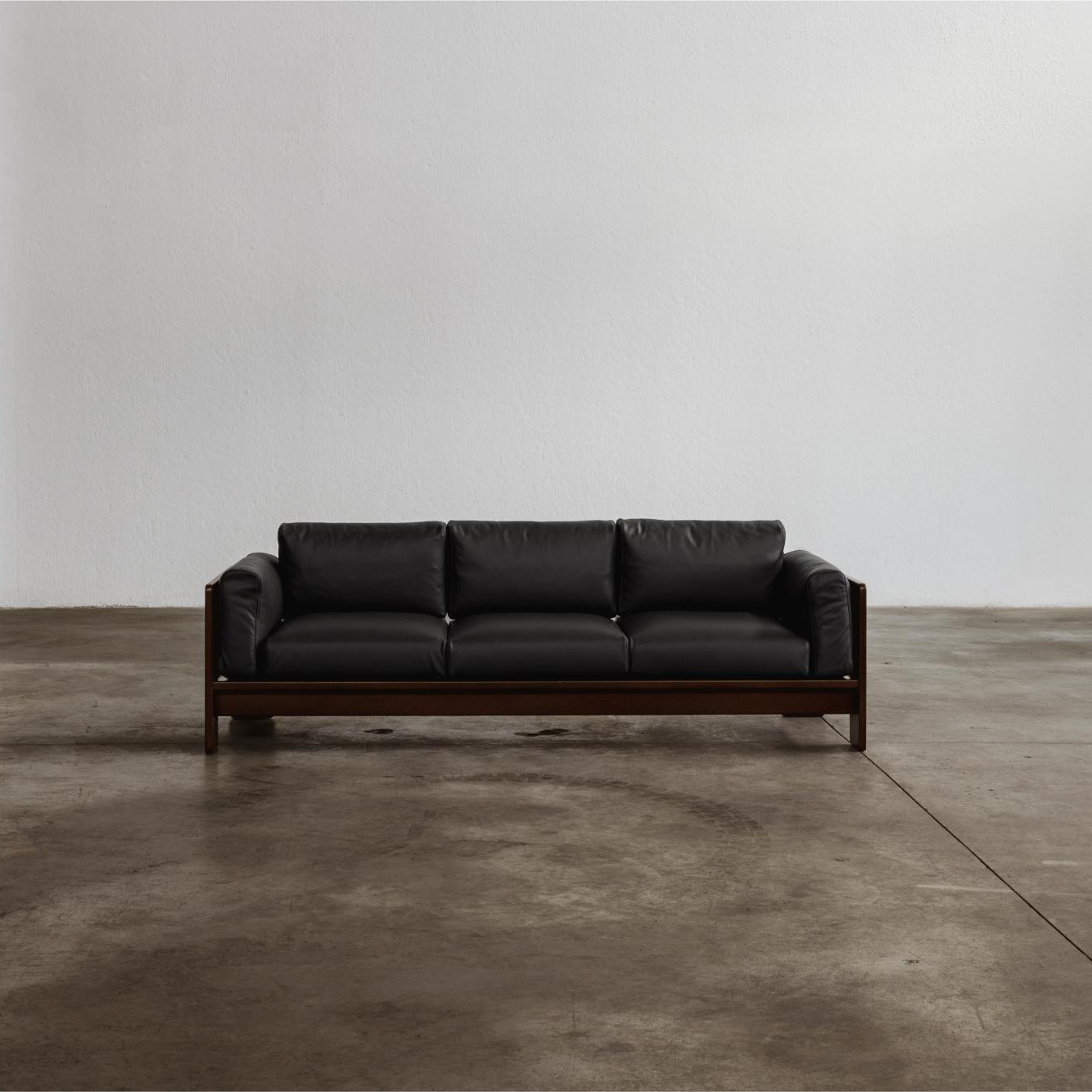 Afra & Tobia Scarpa “Bastiano” Sofa for Gavina, Black Leather, 1962, 1962