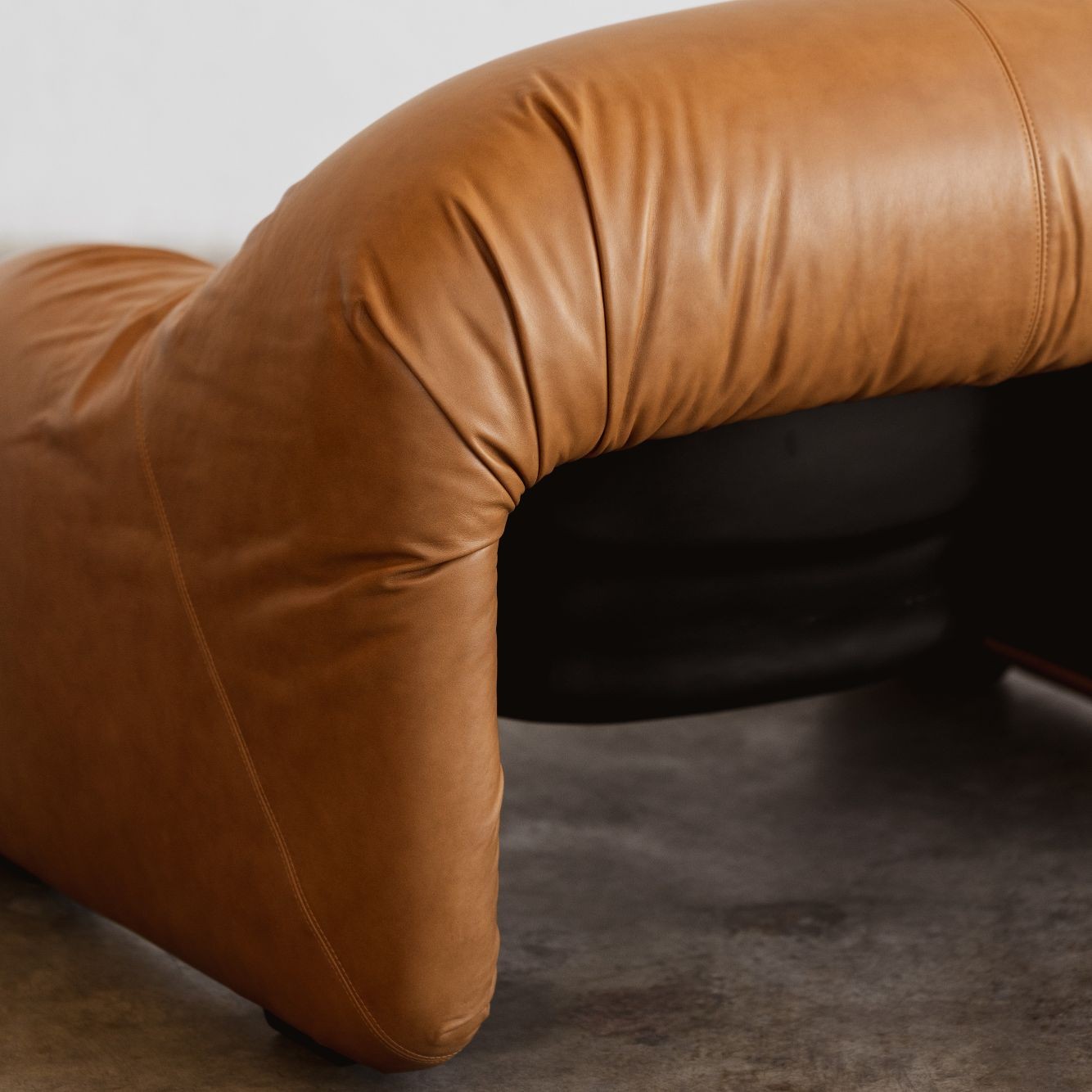 Afra & Tobia Scarpa “Bonanza” Armchairs for C&B, Cognac Leather, 1969, Set of 2, 1969