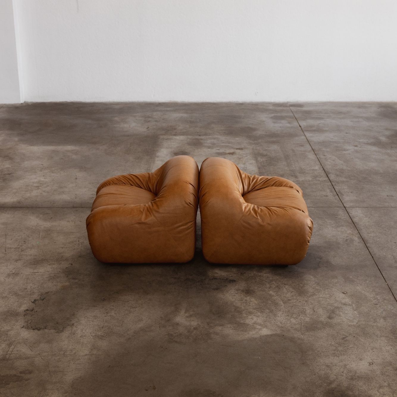 Afra & Tobia Scarpa “Bonanza” Armchairs for C&B, Cognac Leather, 1969, Set of 2, 1969