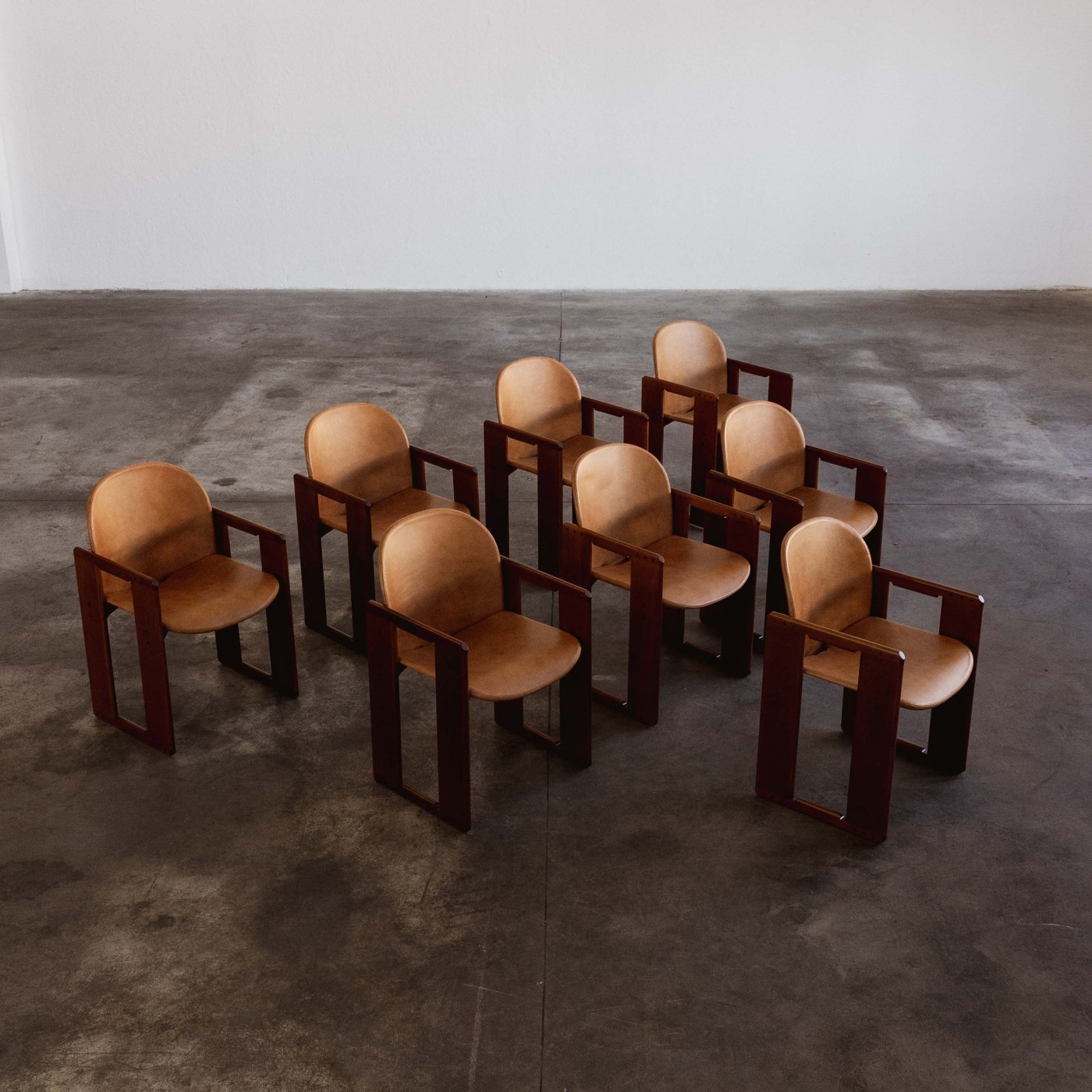 Afra & Tobia Scarpa “Dialogo” Dining Chairs for B&B Italia, 1973, Set of 8, 1973