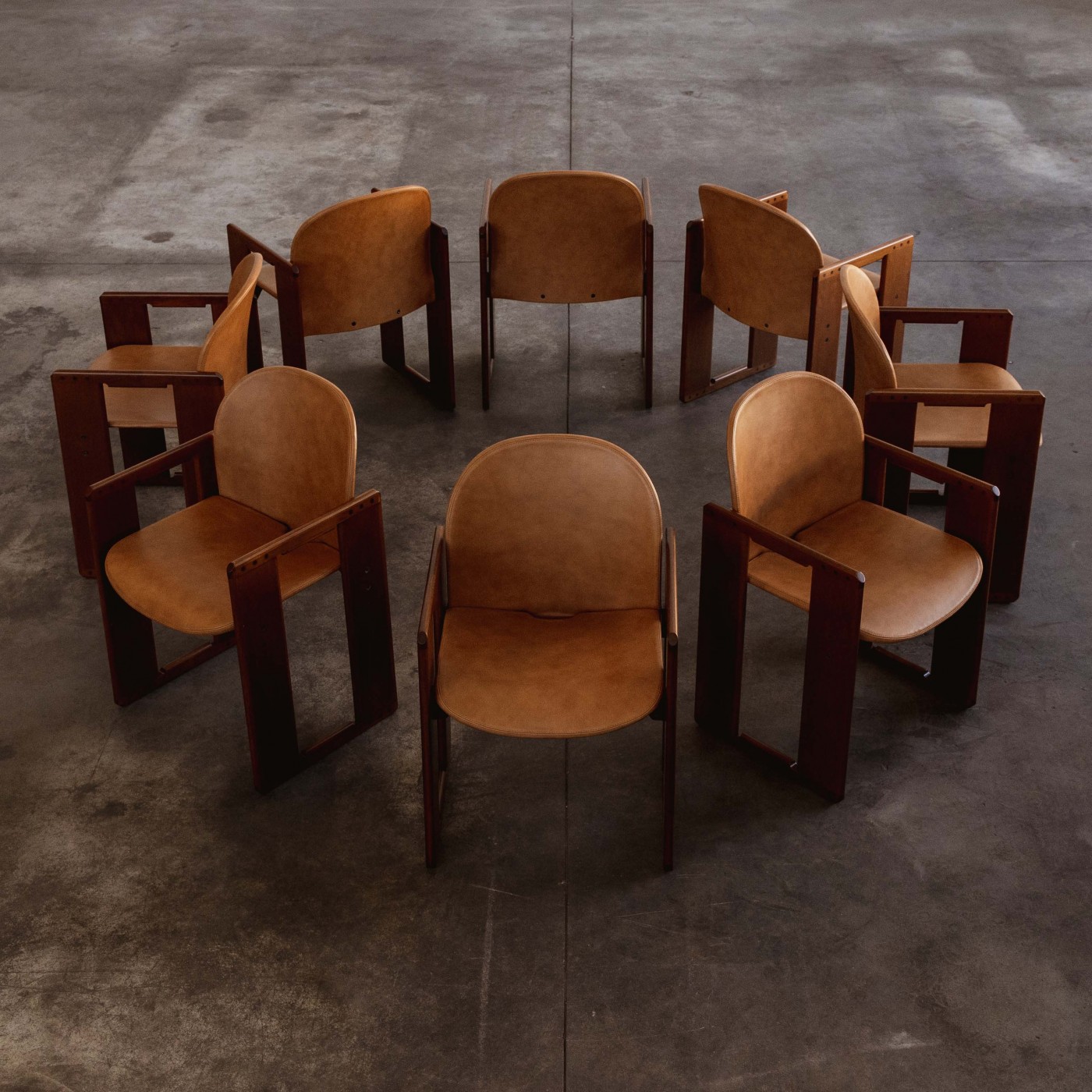 Afra & Tobia Scarpa “Dialogo” Dining Chairs for B&B Italia, 1973, Set of 8, 1973
