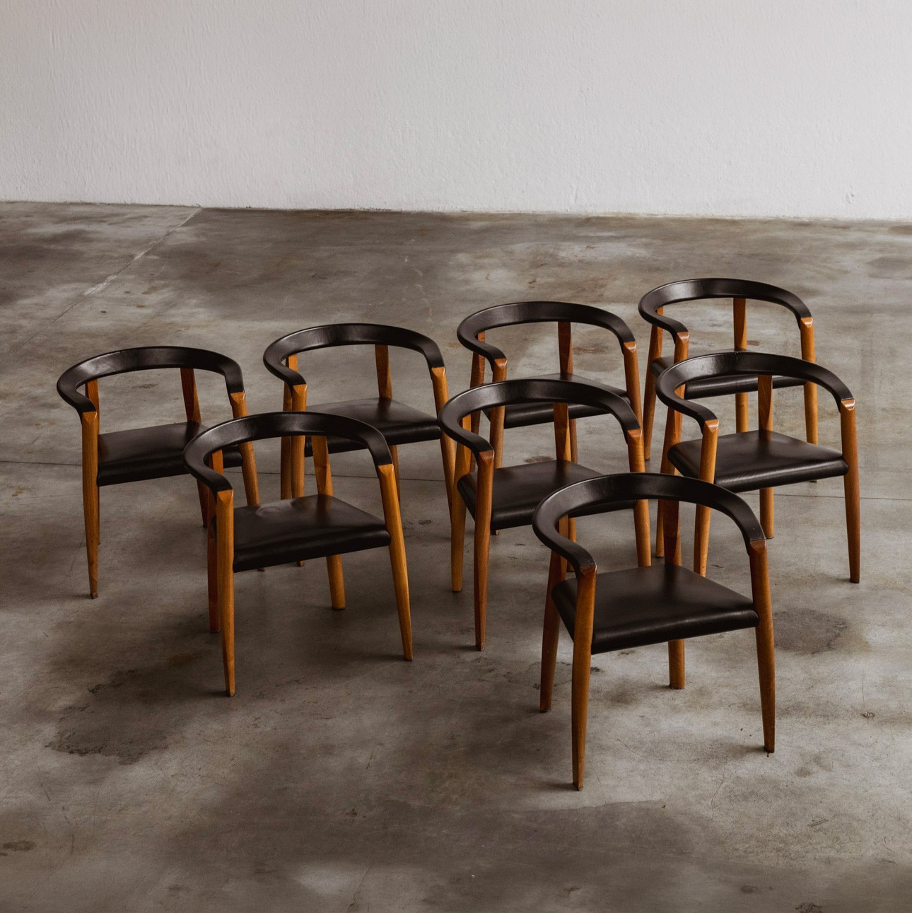 Afra & Tobia Scarpa Afra & Tobia Scarpa "Miss" Dining Chair for Molteni, 1986, Set of 8, 1980s